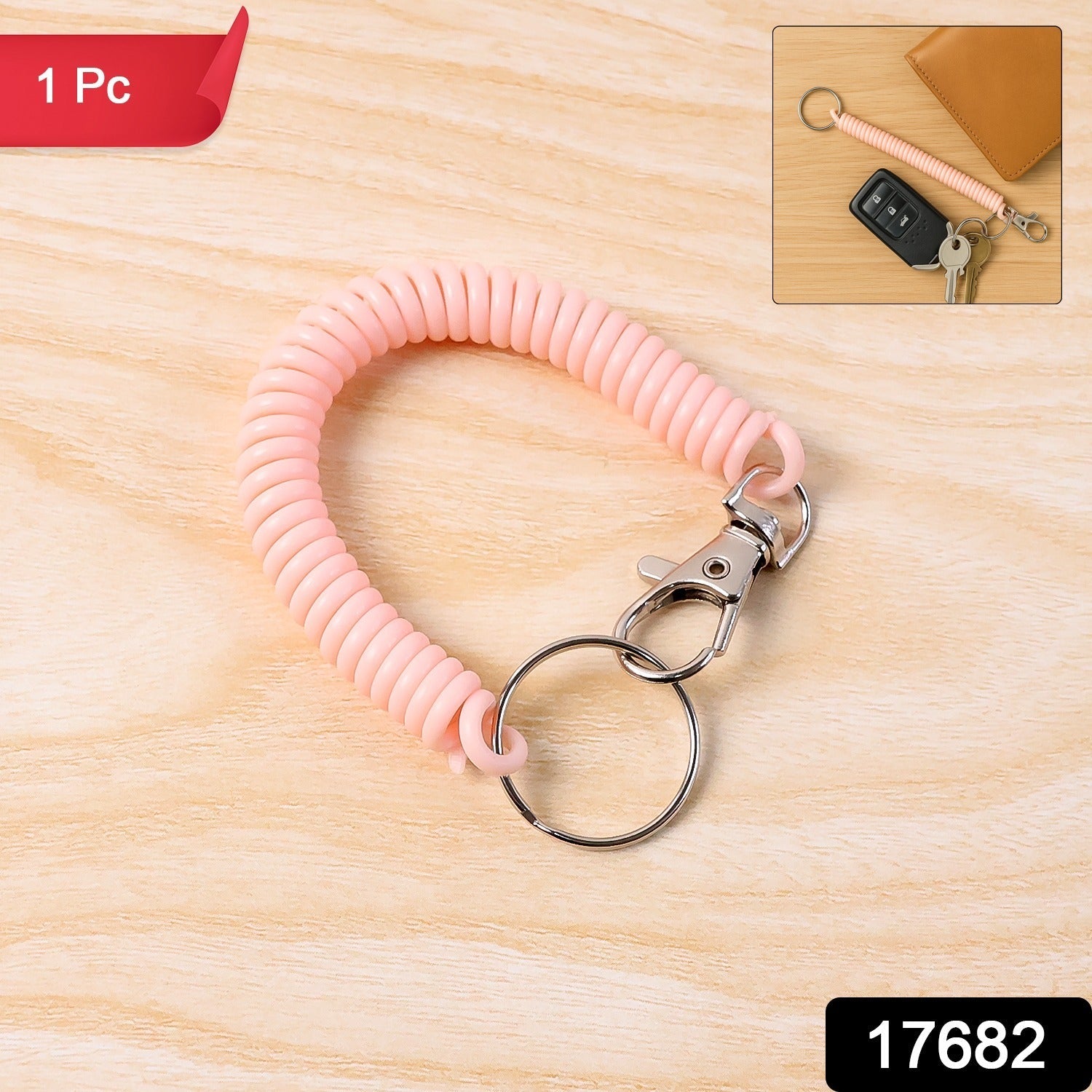 ALVENZA Spiral Coil Keychain Bracelet – Flexible & Durable Wrist Key Holder