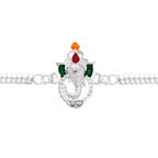 ALVENZA Shop Ganesha Rakhi with Silver Chain Enamel Highlights