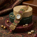 Rajwadi Antique Gold Plated Ethnic Bracelet Watch for Women