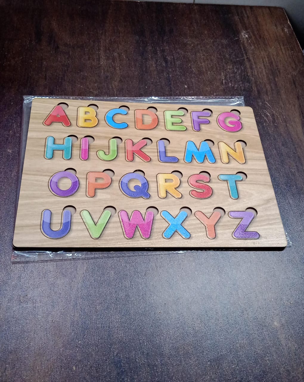Wooden ABC Puzzle Shapes Learning Board for Toddlers | Little Learners - Detail View 7