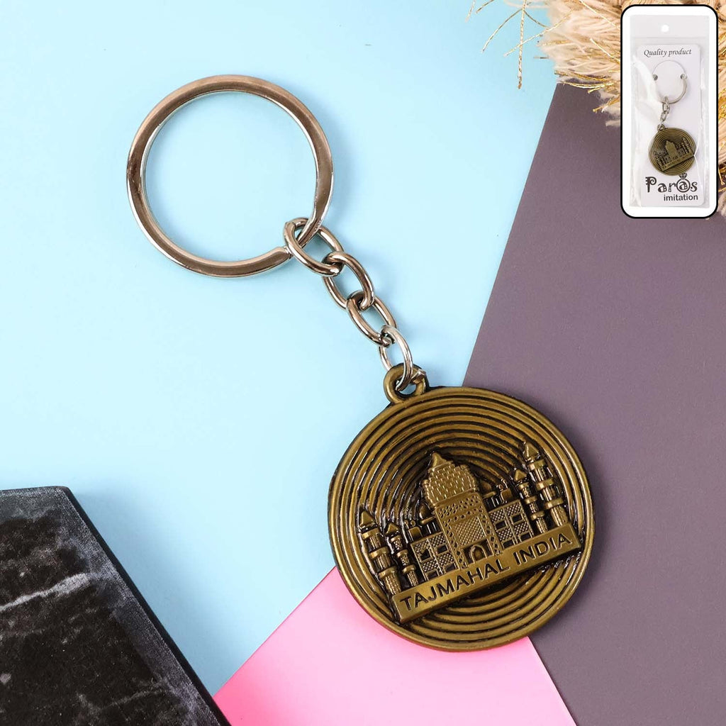 ALVENZA Taj Mahal Souvenir Keychain – Antique Brass Finish Durable Metal