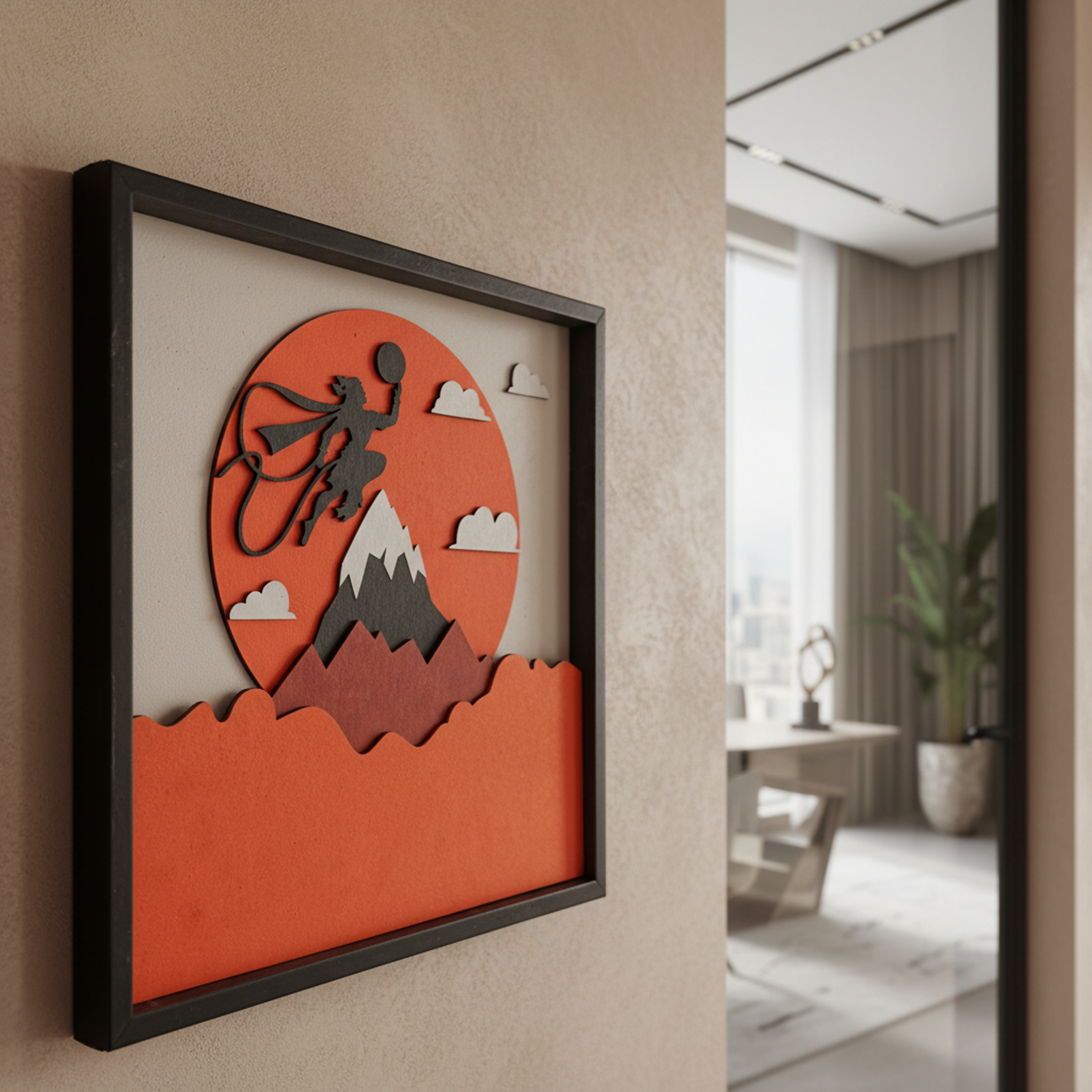 ALVENZA Hanumanji Wooden Wall Art – Handcrafted Multi-Layer 3D Decor