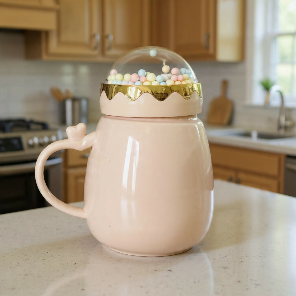 ALVENZA Ceramic Mug with Dome Lid – Stylish & Keeps Drinks Warm