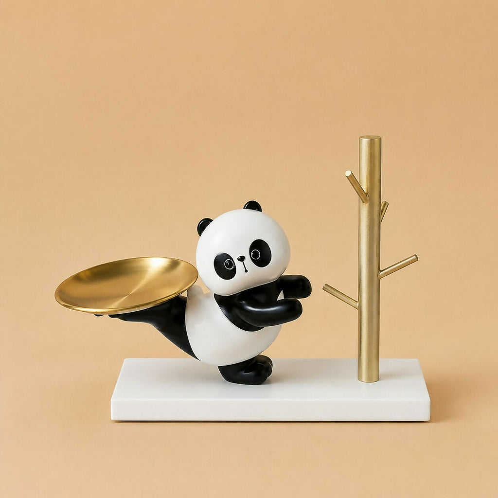 ALVENZA Panda Key Holder Tray – Decorative Resin Organizer Stand