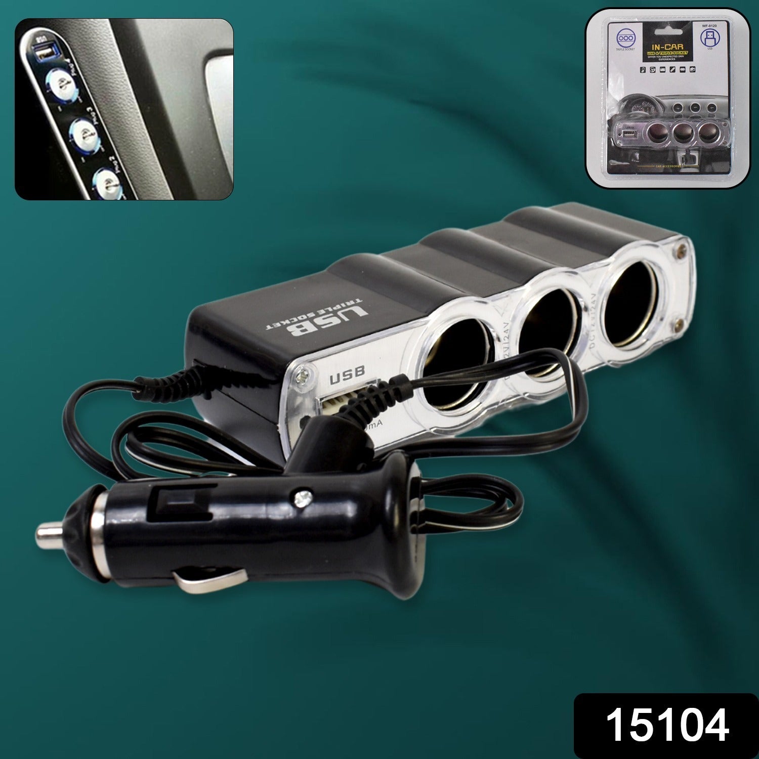 ALVENZA 12V Car Lighter Socket Splitter with USB Charger – PowerXpert