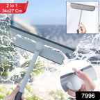ALVENZA Window Glass Cleaning Wiper – 2-in-1 Microfiber & Silicone Blade
