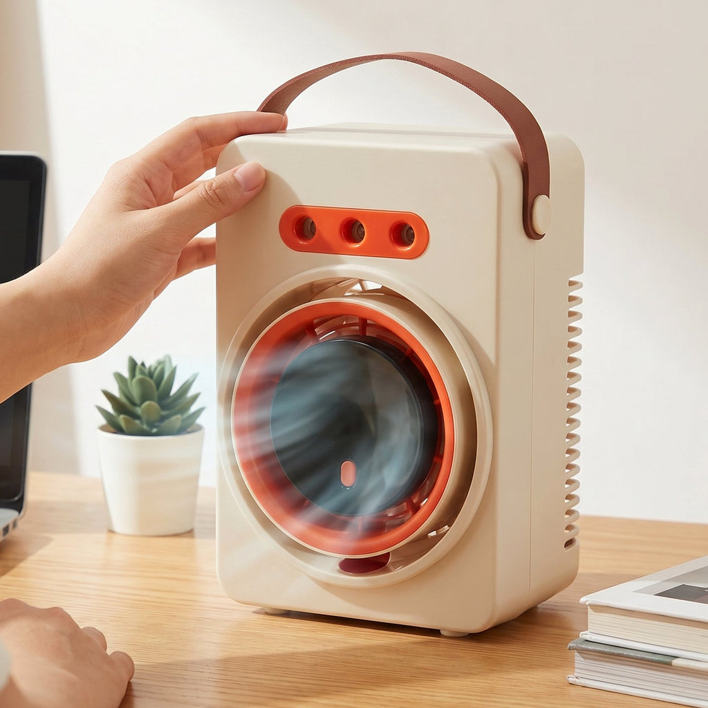 Portable Humidifying Air Cooling Fan Compact & Multi-Functional - Front View