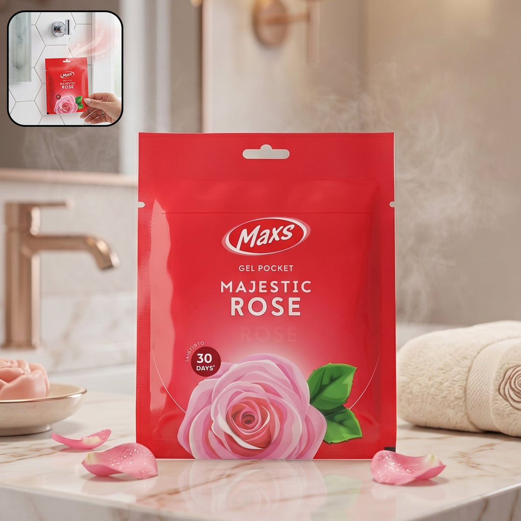 Maxs Majestic Rose Gel Air Freshener Long Lasting Fragrance - Front View