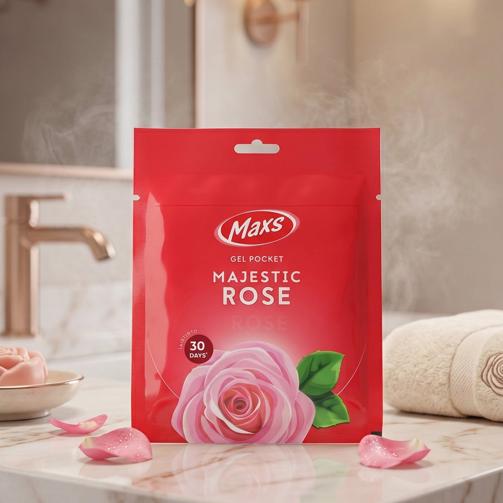 Maxs Majestic Rose Gel Air Freshener Long Lasting Fragrance - Back View
