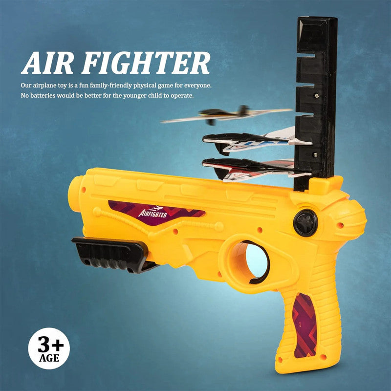 ALVENZA Toy Plane Gun Set – Launch 5 Foam Gliders for Kids Fun