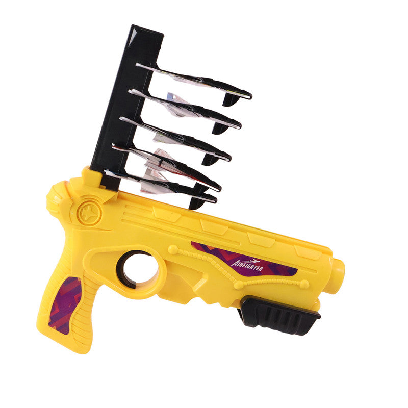 ALVENZA Toy Plane Gun Set – Launch 5 Foam Gliders for Kids Fun