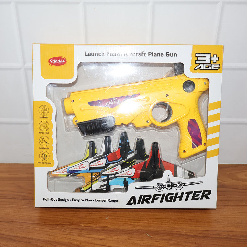 ALVENZA Toy Plane Gun Set – Launch 5 Foam Gliders for Kids Fun