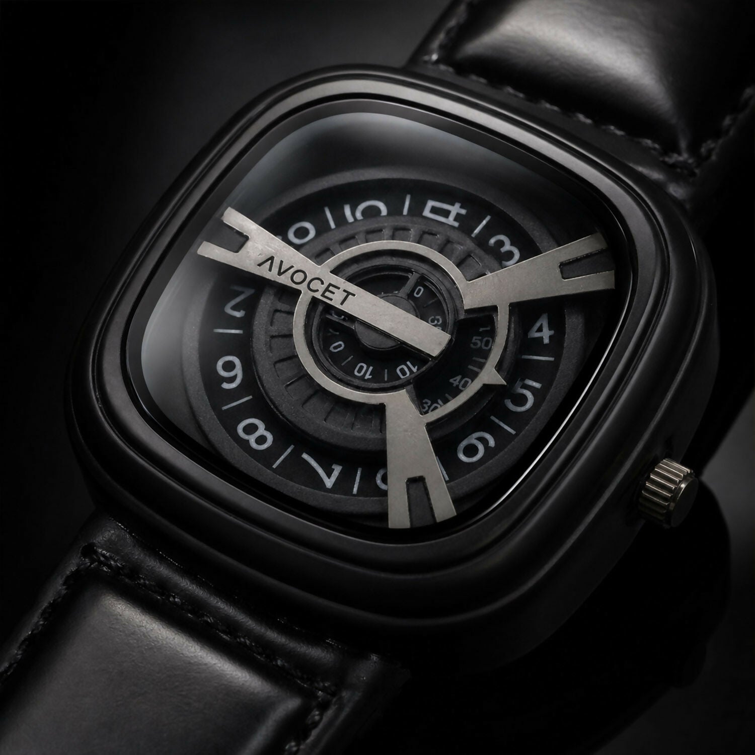 Minimal Black Square Dial Luxury Watch – Elegant & Modern Design