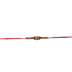 ALVENZA Rudraksha Rakhi – Antique Oxidized Design for Brother
