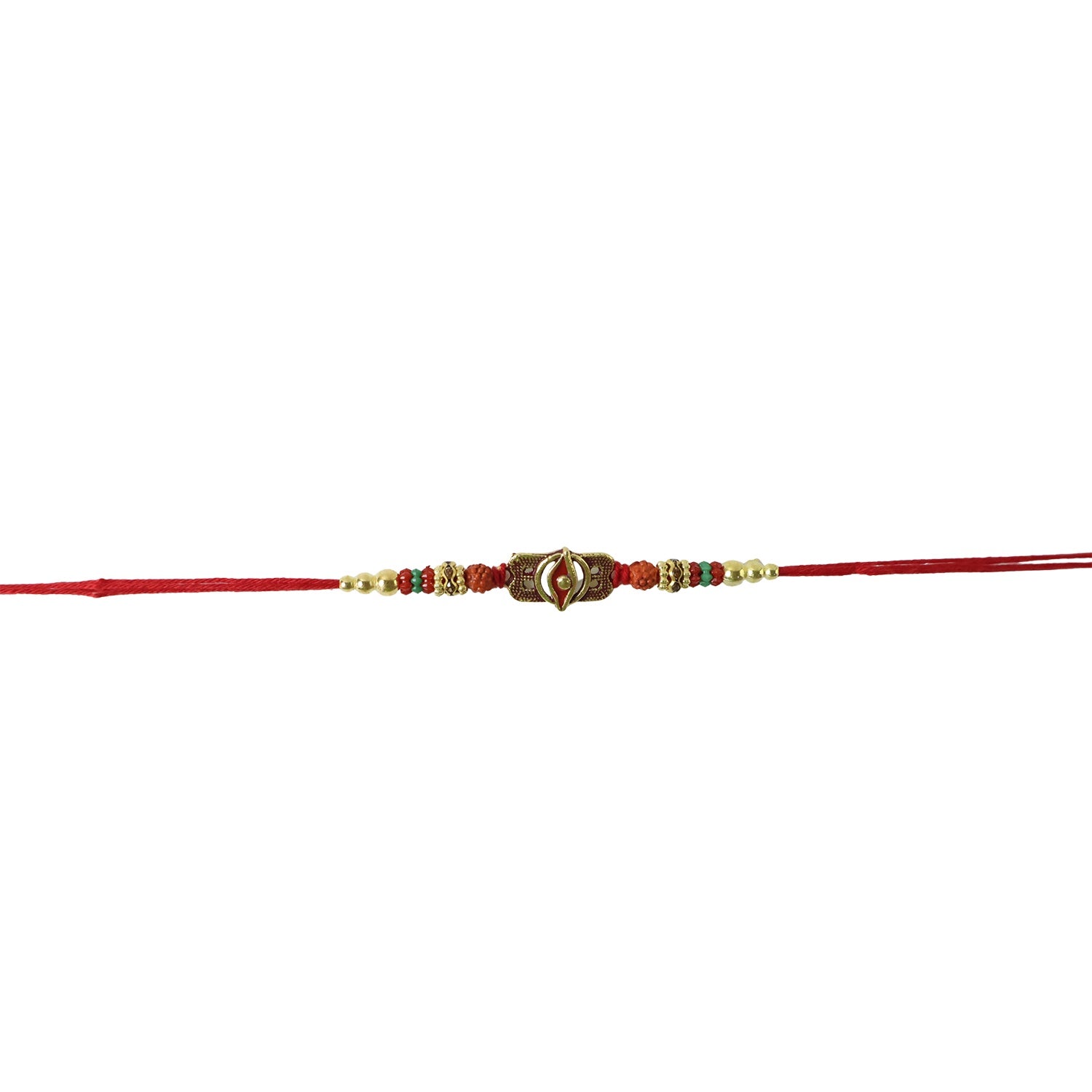 ALVENZA Rudraksha Rakhi – Antique Oxidized Design for Brother