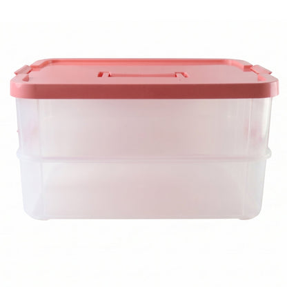  Plastic Transparent Storage Box with Lid 2XL 2 Layer Stackable Organizer (1 Pc) - Detail 5