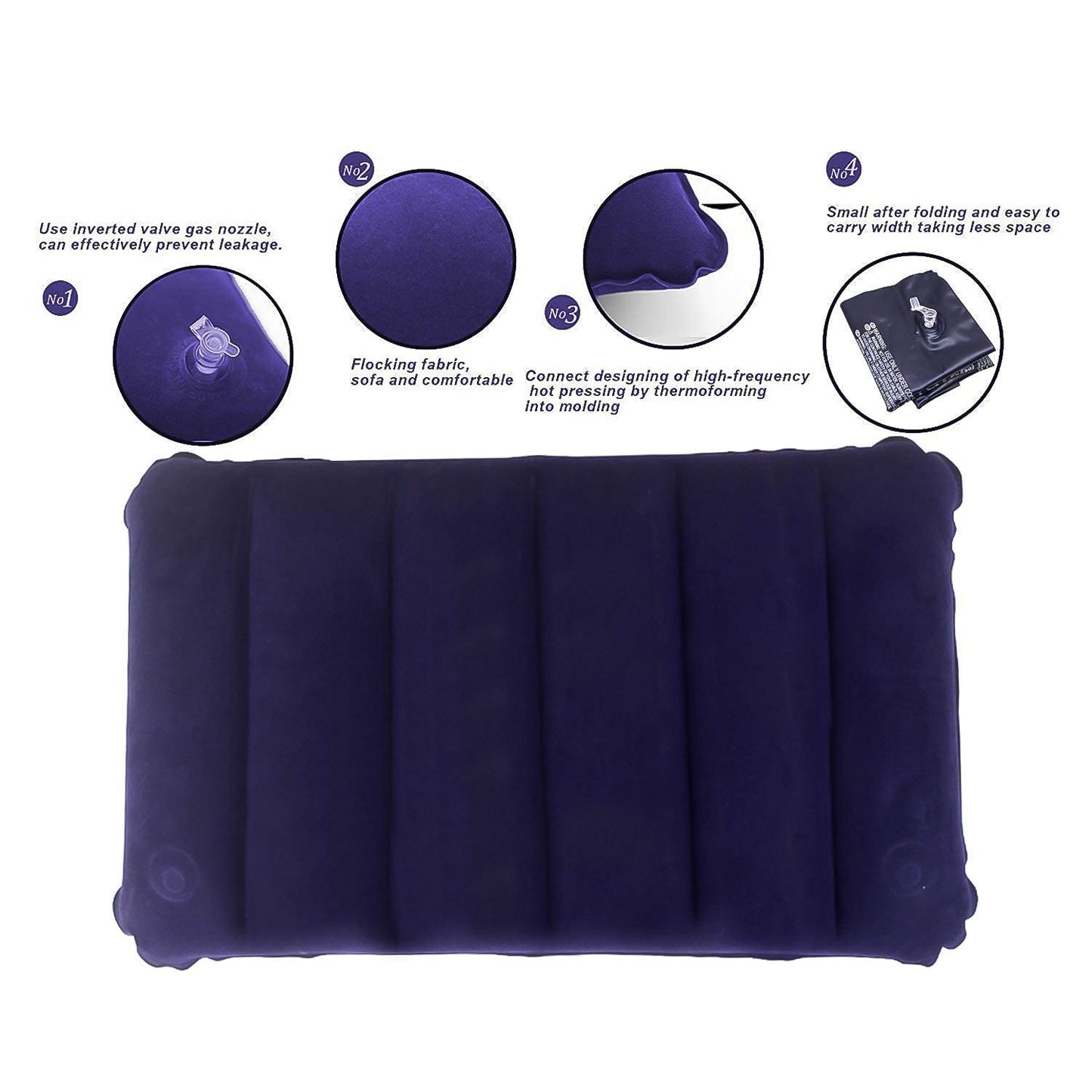  Inflatable Travel Pillow – Velvet Air Comfort (Blue) | ALVENZA - Detail 5