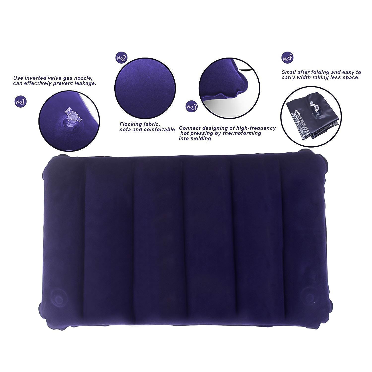  Inflatable Travel Pillow – Velvet Air Comfort (Blue) | ALVENZA - Detail 5