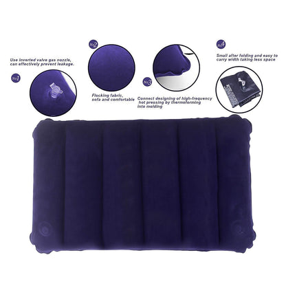  Inflatable Travel Pillow – Velvet Air Comfort (Blue) | ALVENZA - Detail 5