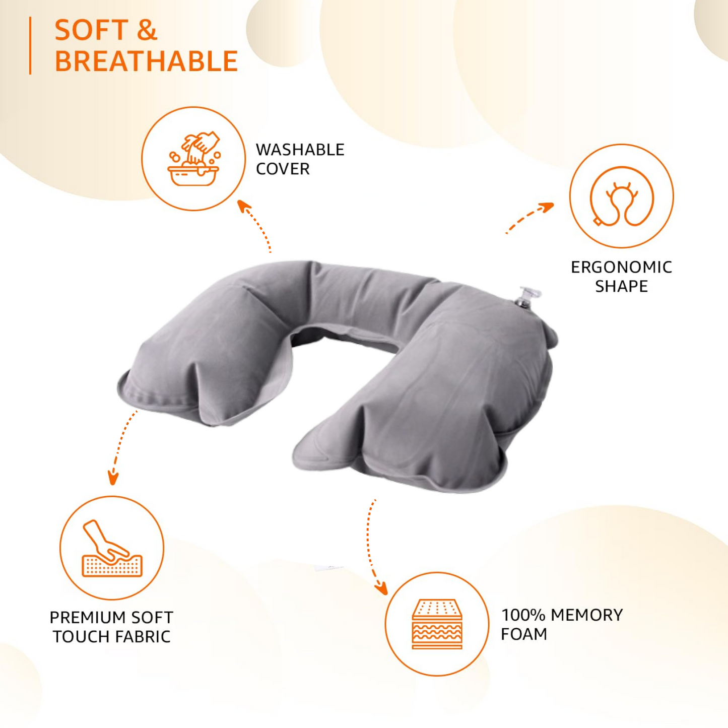  Inflatable U-Shape Travel Pillow – Portable Neck Support - Detail 5
