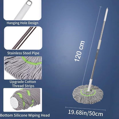  360° Spin Mop – Adjustable Handle & Microfiber Head for Effortless Cleaning - Detail 6