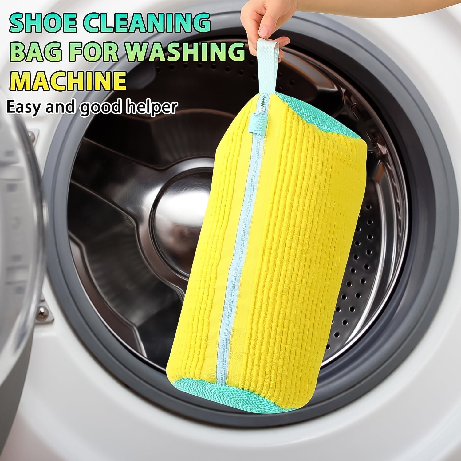  Shoe Washing Machine Bag – Microfiber Chenille Lining with Zipper - Detail 6