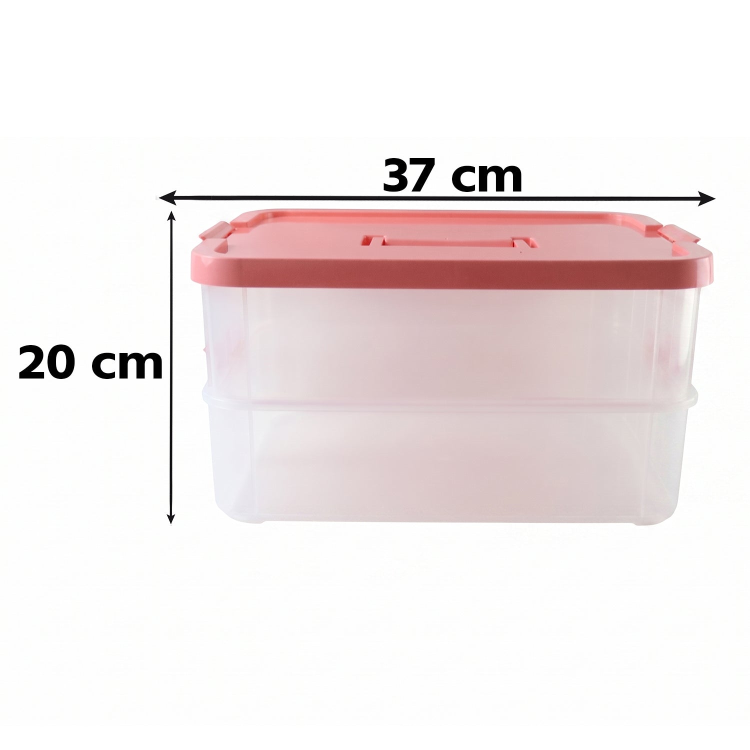  Plastic Transparent Storage Box with Lid 2XL 2 Layer Stackable Organizer (1 Pc) - Detail 6
