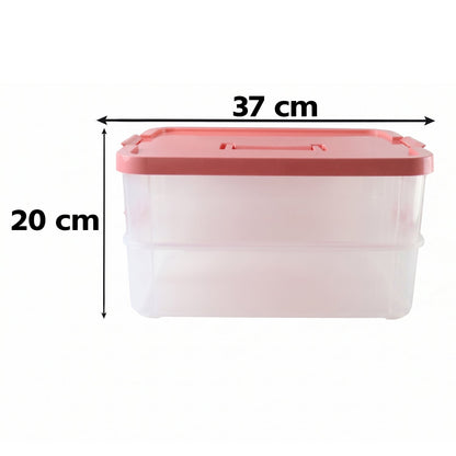  Plastic Transparent Storage Box with Lid 2XL 2 Layer Stackable Organizer (1 Pc) - Detail 6