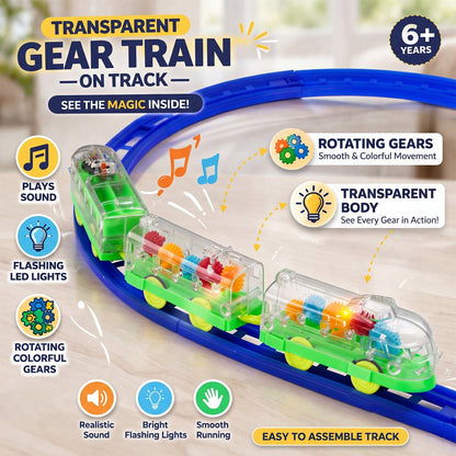  Gear Train Sound & Light – Engaging Kids Electric Train Set - Detail 6