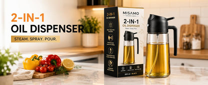 Precise oil control spray nozzle for healthy low-fat cooking