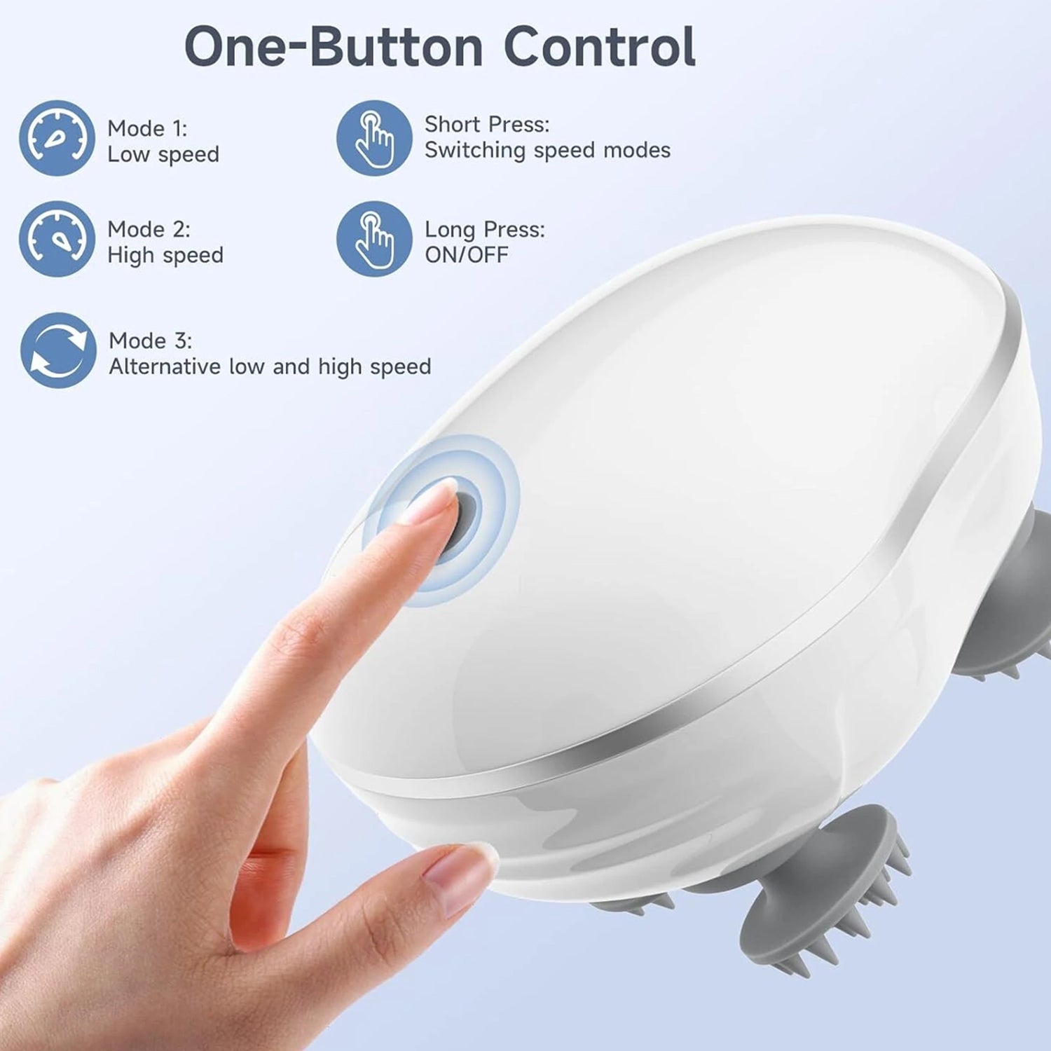  Electric Scalp Massager – Portable USB Rechargeable with 4 Heads - Detail 7