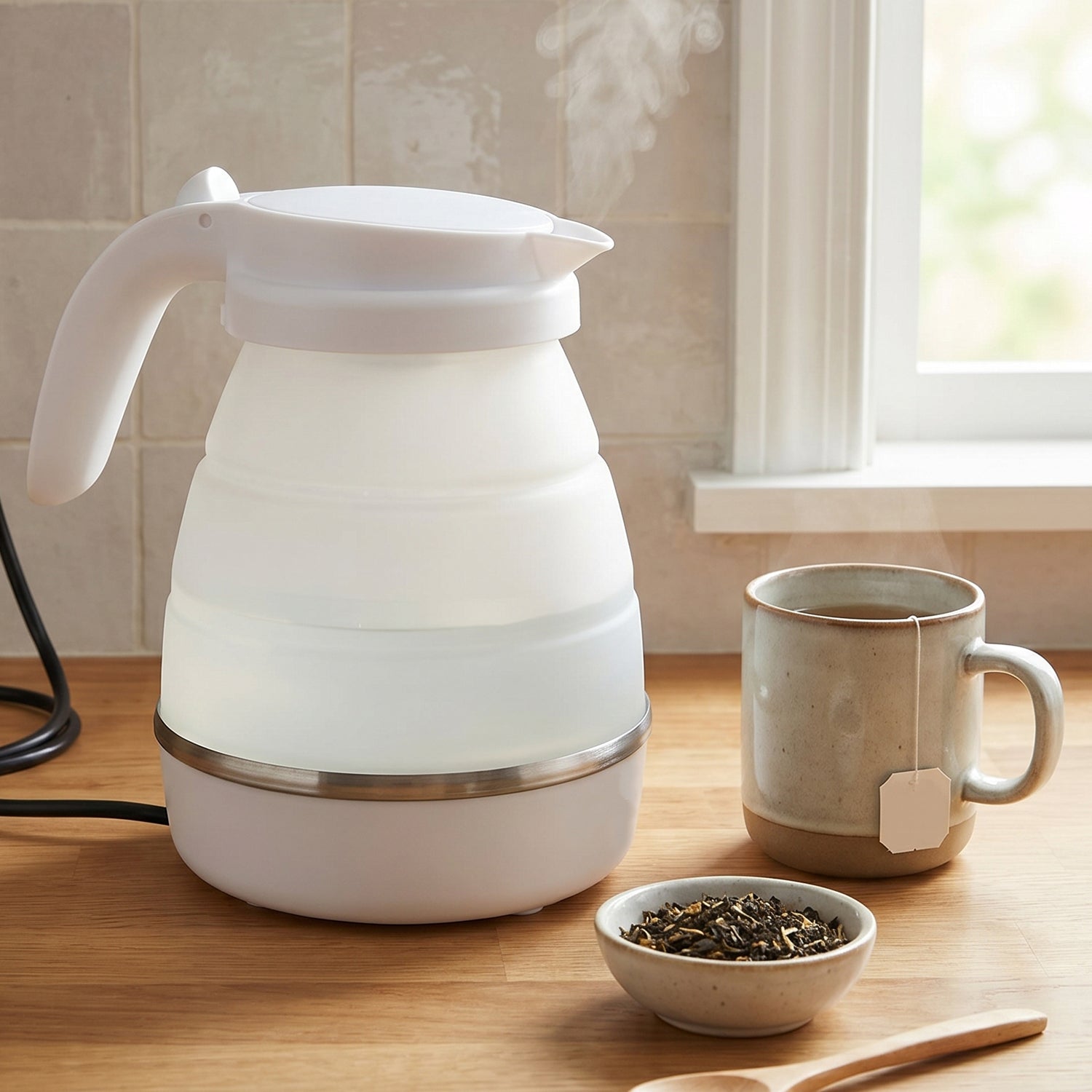  Collapsible Travel Electric Kettle 600ml Foldable Silicone Water Boiler (1 Pc) - Detail 7