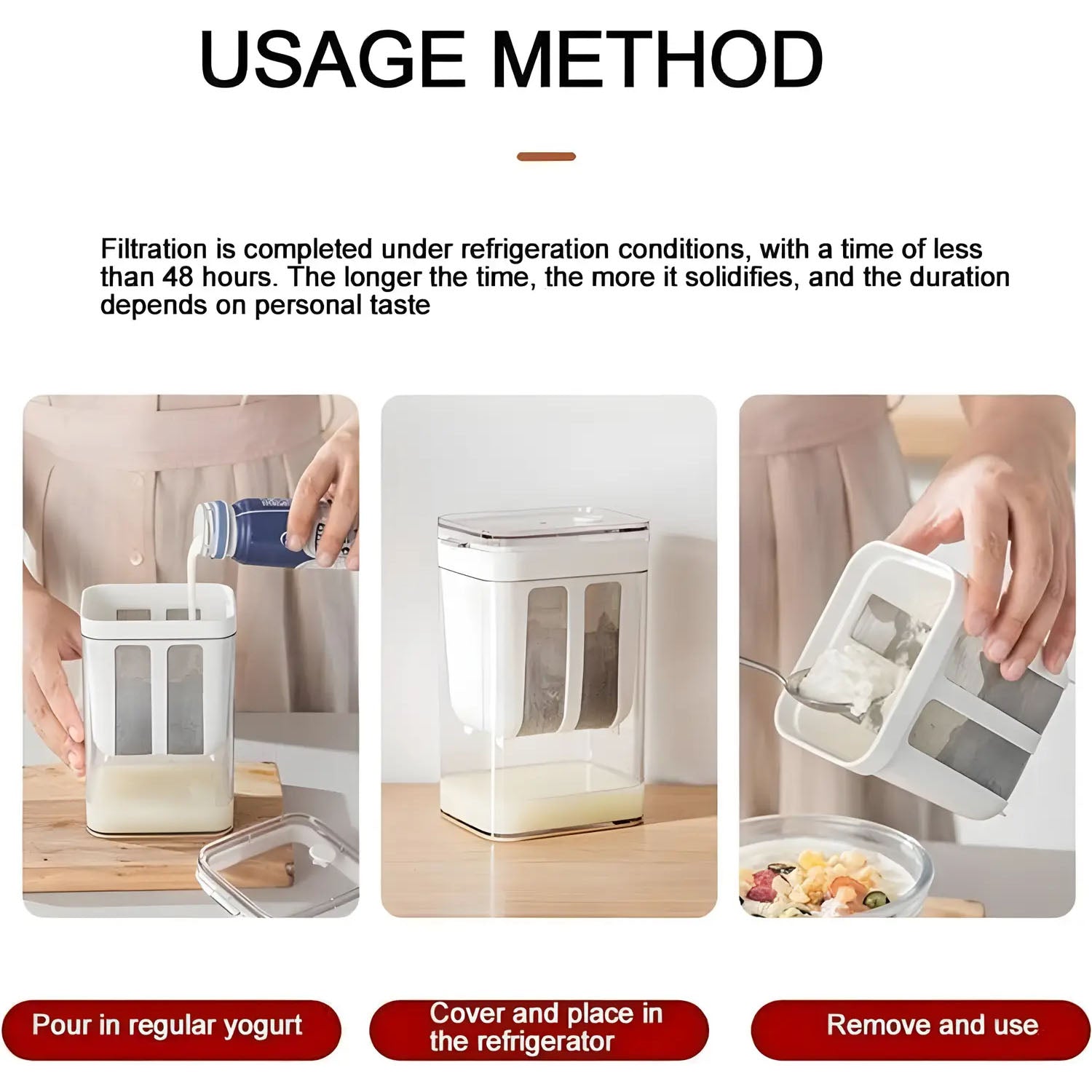  Yogurt Maker – 2-in-1 Greek Yogurt & Curd Strainer for Fresh Dairy - Detail 7