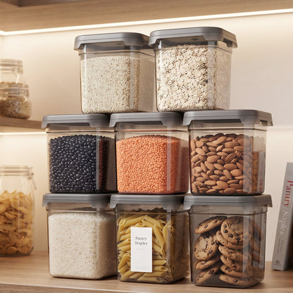  Plastic Food Storage Container Set 700ml Airtight Pantry Jars (8 Pc Set) - Detail 7