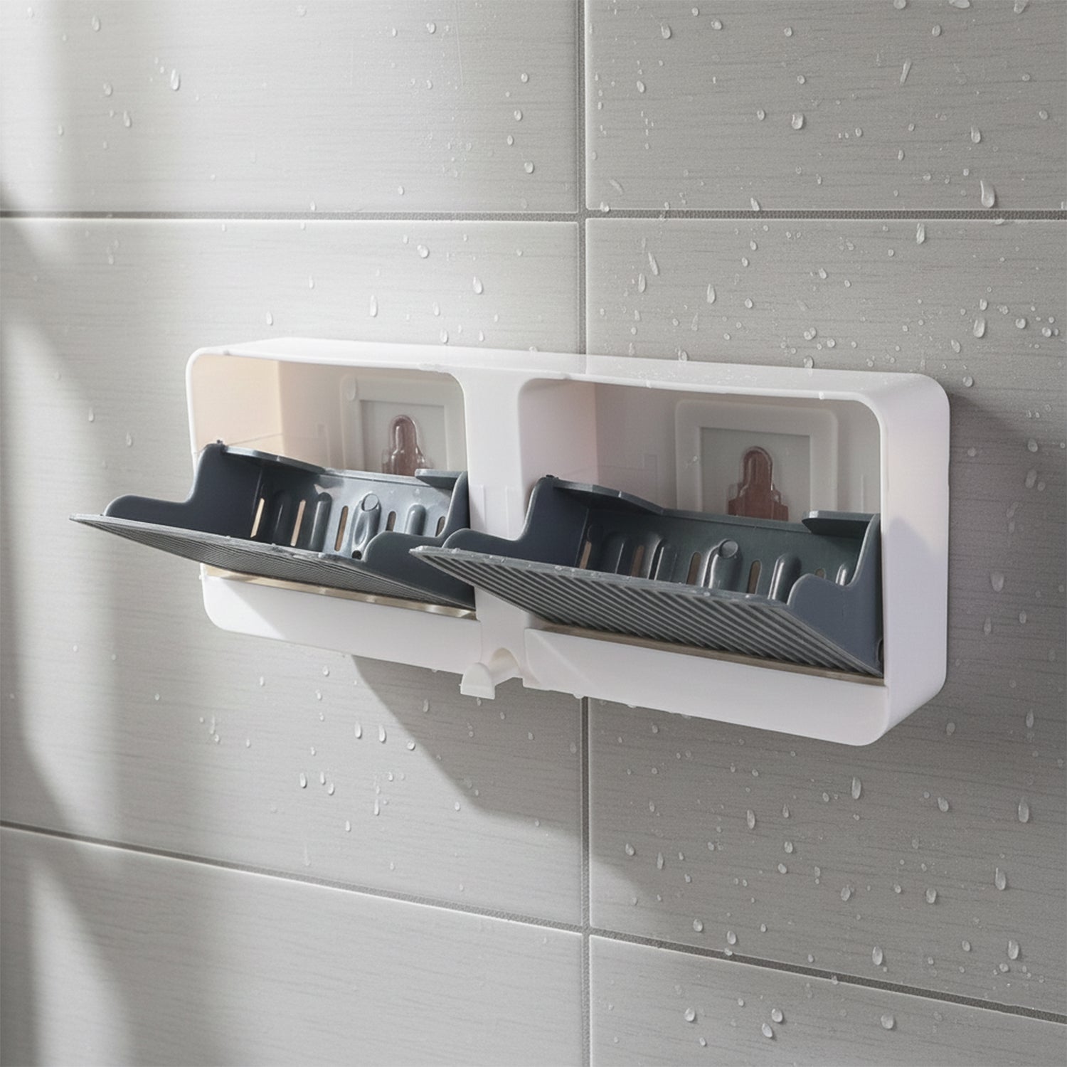  Bathroom Storage Organizer – Wall Mounted 4-Compartment Soap Holder - Detail 7