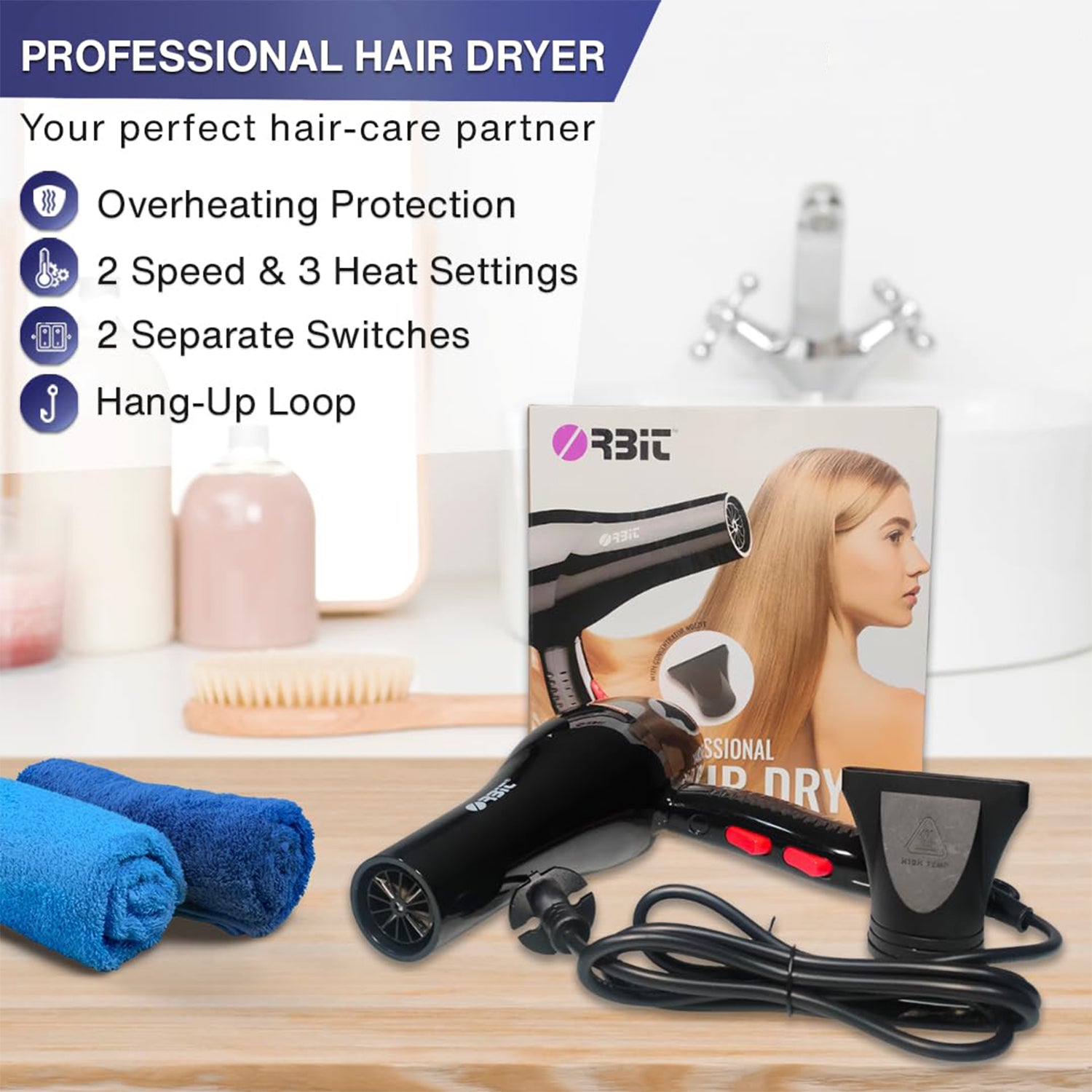  Professional Hair Dryer – Quick Drying with Concentrator Nozzle - Detail 7