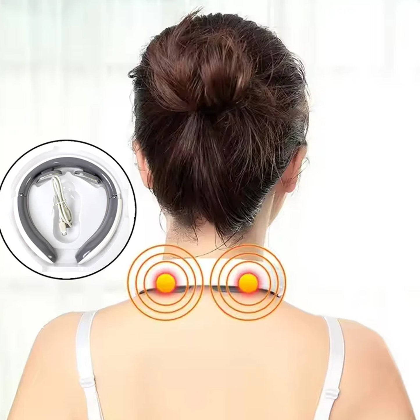  Wireless Electric Neck Massager Cordless Cervical Pulse Massage Device (1 Pc) - Detail 7