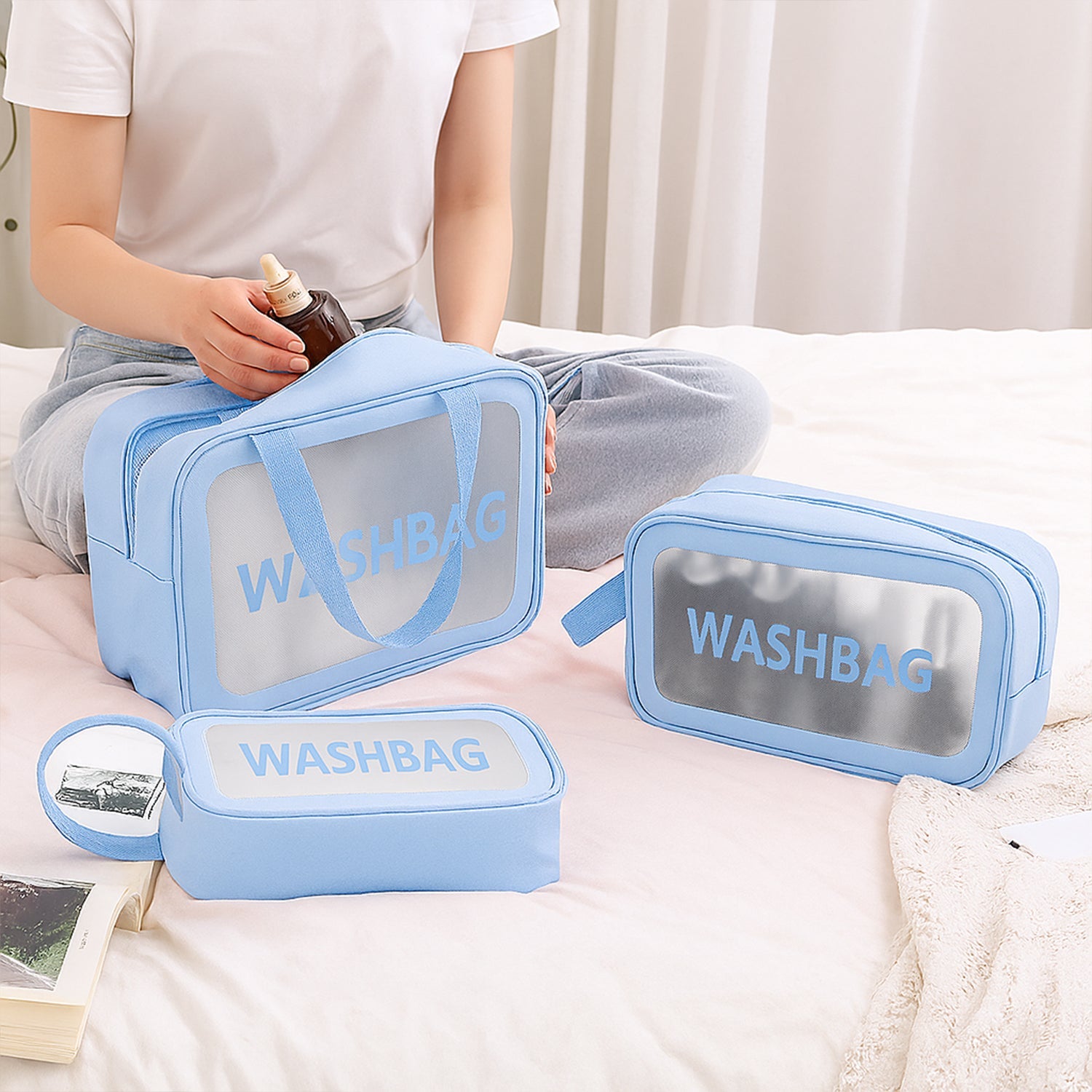  Waterproof Transparent Travel Toiletry Bag Set – 3 Sizes for Easy Organization - Detail 7