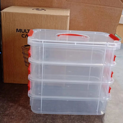  Plastic Storage Box – 4-Layer Transparent Organizer with Handle - Detail 8