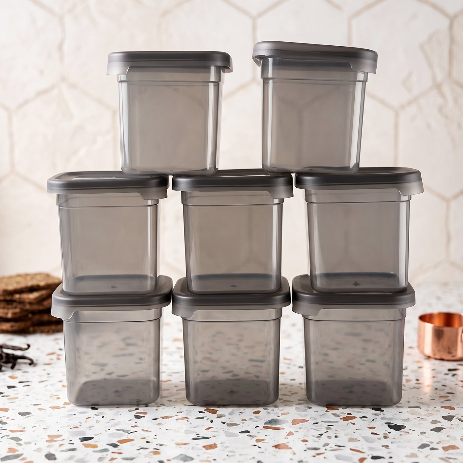  Plastic Food Storage Container Set 700ml Airtight Pantry Jars (8 Pc Set) - Detail 8
