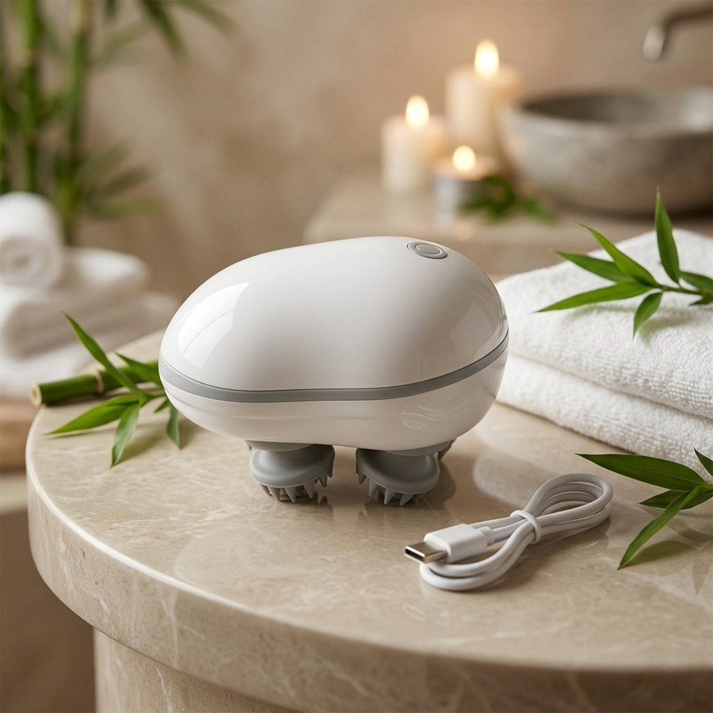 Electric Scalp Massager – Portable USB Rechargeable with 4 Heads - Detail 8