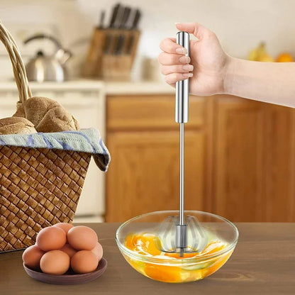  Stainless Steel Egg Whisk – Hand Push Rotary | ALVENZA - Detail 9