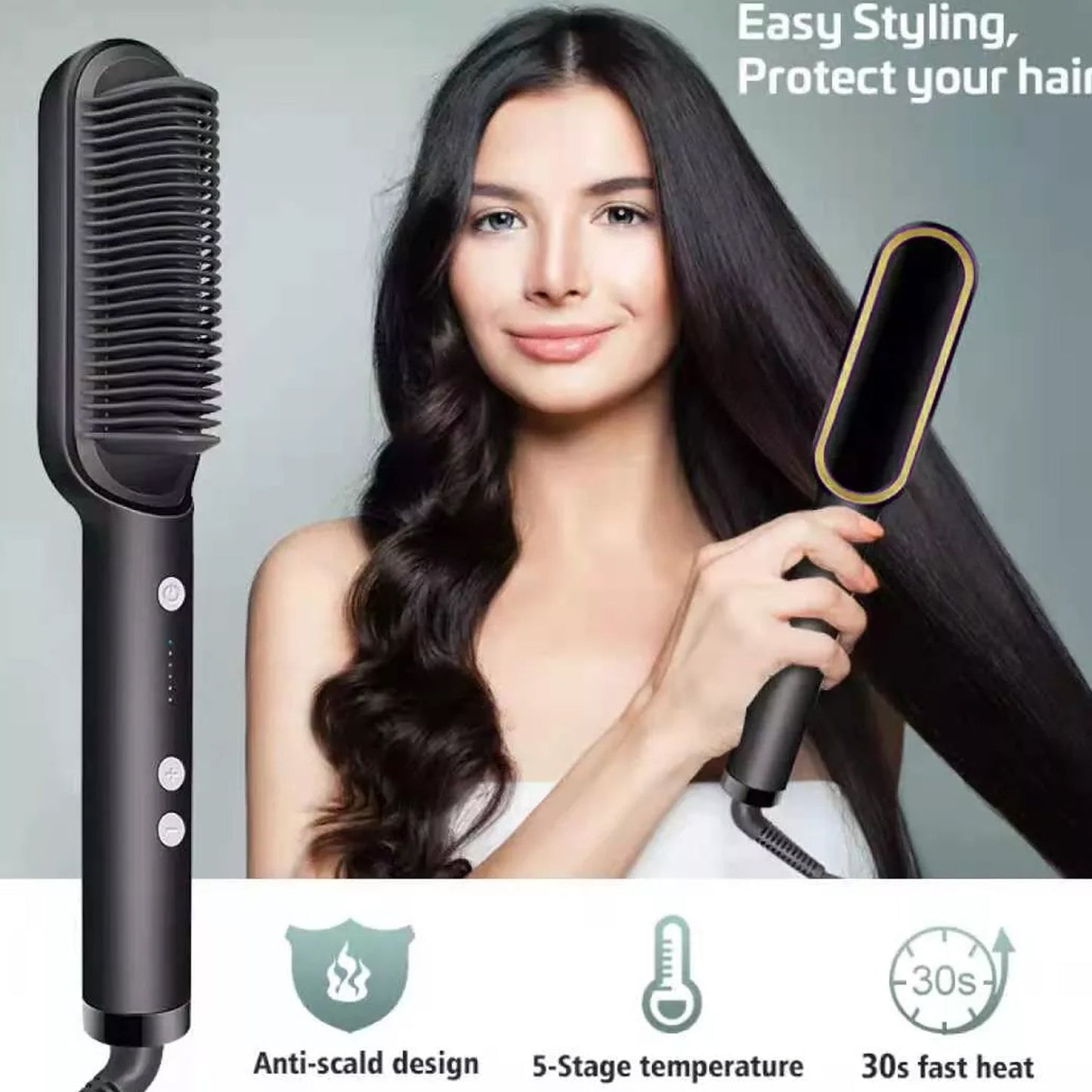 Hair Straightener – Keratin Ceramic & Scalp Massager | ALVENZA - Detail 9