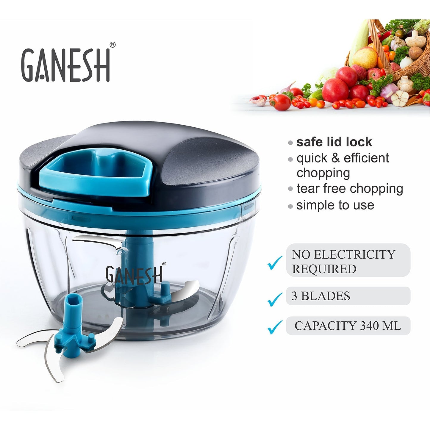  Hand Chopper 470ml – Tear-Free & Efficient | ALVENZA Wonder - Detail 11