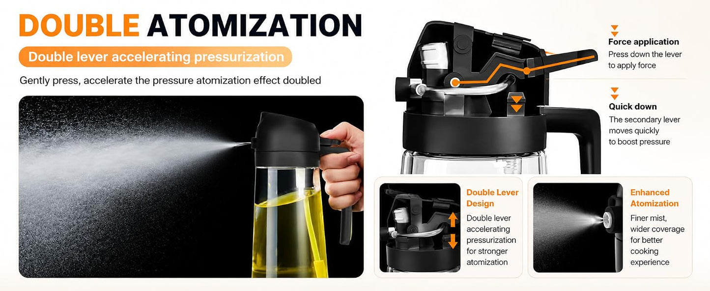 Easy to refill wide-mouth reusable oil bottle design