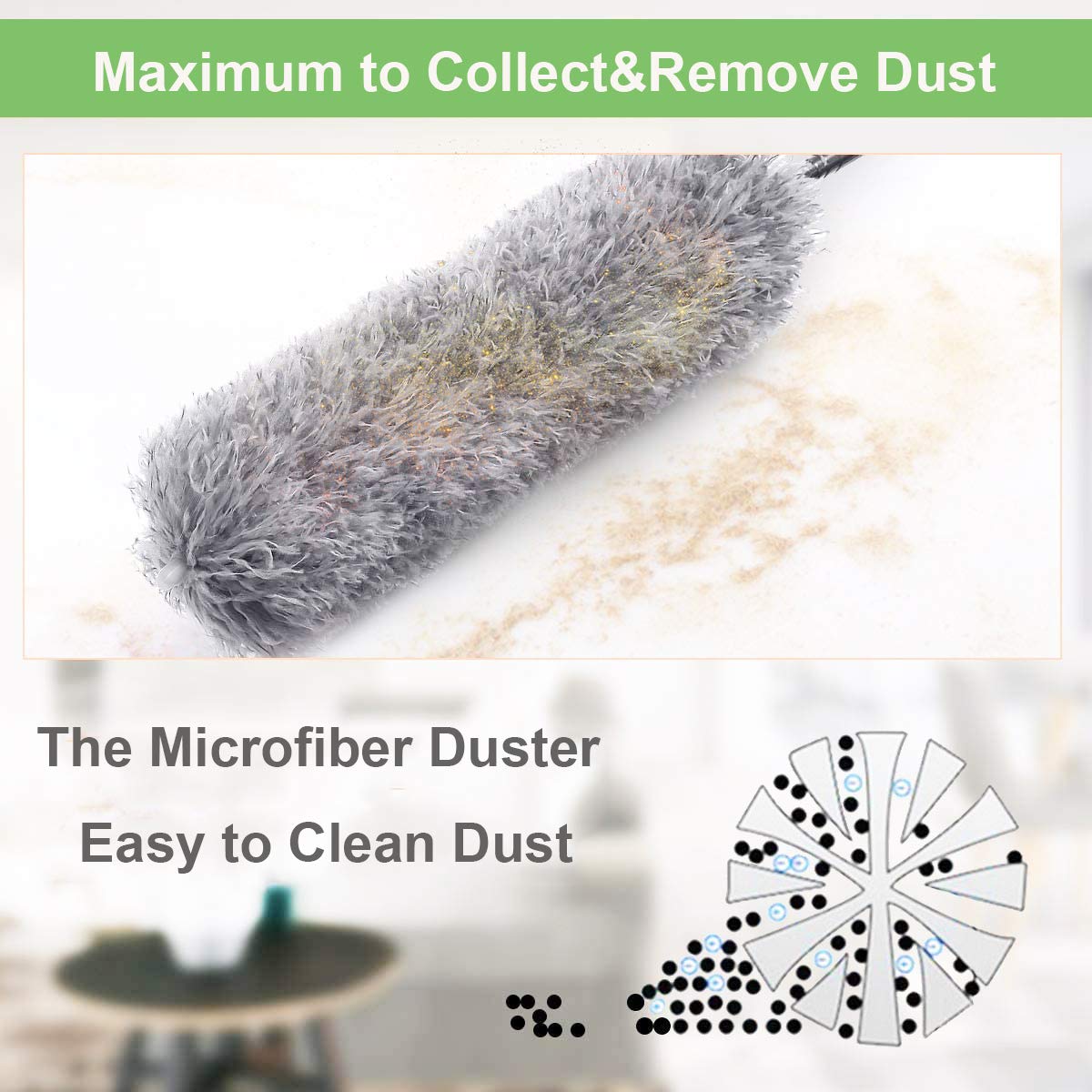  Microfiber Duster – 100-Inch Extendable Handle | ALVENZA - Detail 13