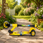 ALVENZA KIXY Kids 3 Wheel Foldable Scooter with Adjustable Height Handlebar, LED Wheels & Spring Suspension