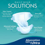 Adult Taped Diaper – Leakproof, antibacterial, 10-hour protection
