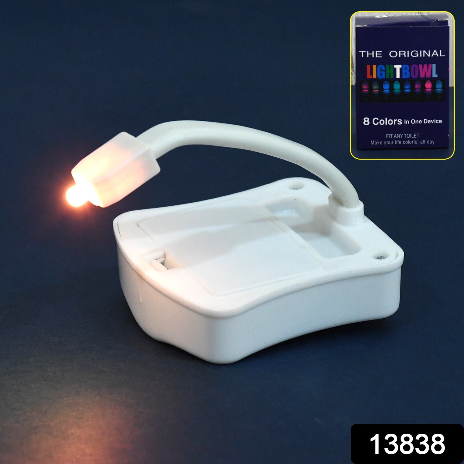 LED Toilet Bowl Light Motion Sensor, 8 Colours - Side View