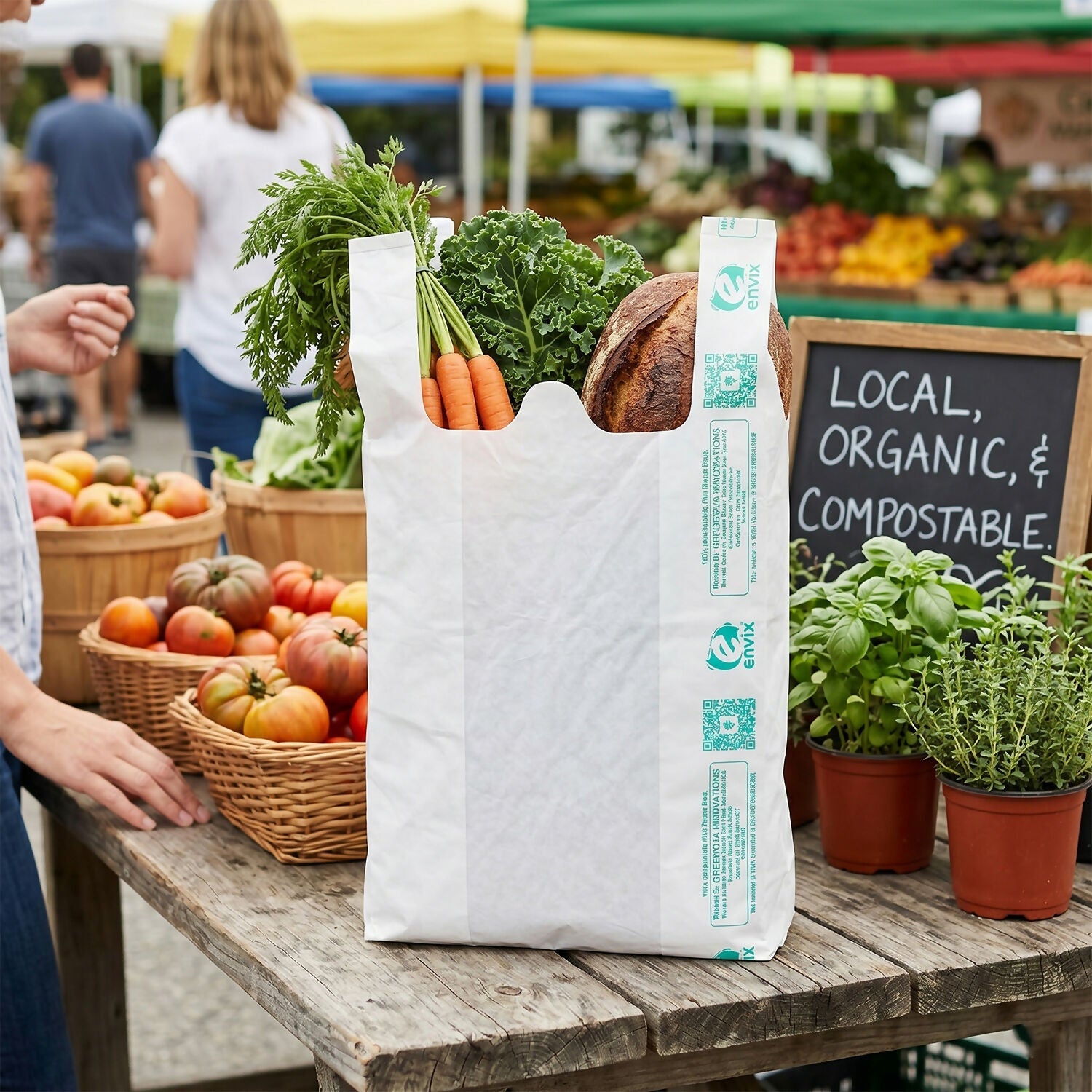 Eco-Friendly Compostable Carry Bag – Strong, Lightweight & Reusable